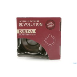 REVOLUTION DUET-LATTIERA 2 BECCHI 50CL TAZZE 6 INOX - BECCO GRANDE DAVANTI E PICCOLO A SINISTRA