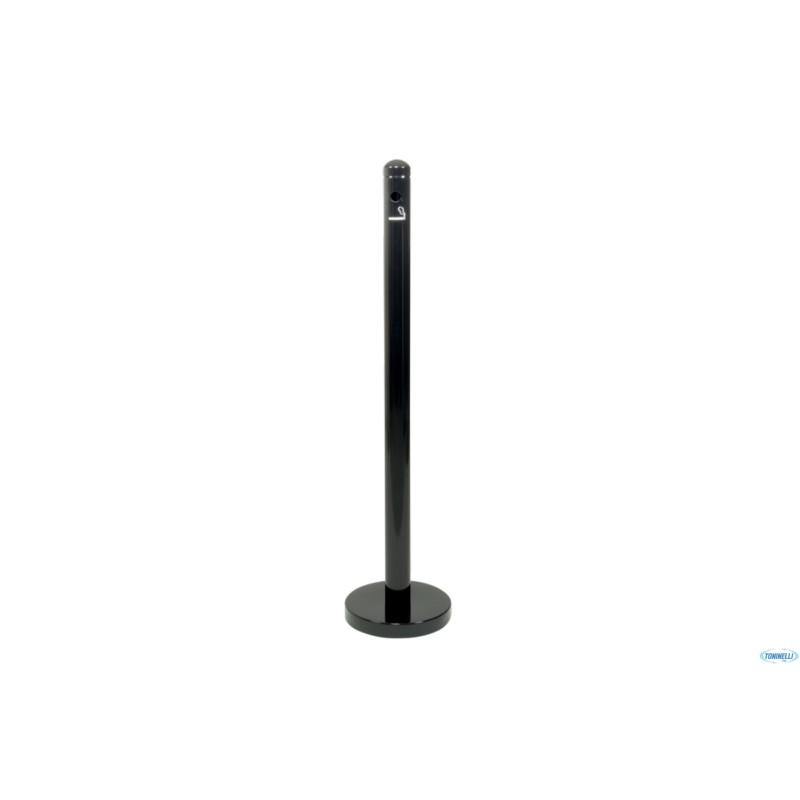 POSACENERE A COLONNA INOX NERO CON BASE