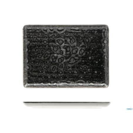 MATHERIA BLACK-PIATTO RETTANGOLARE IN PORCELLANA CM.30X22